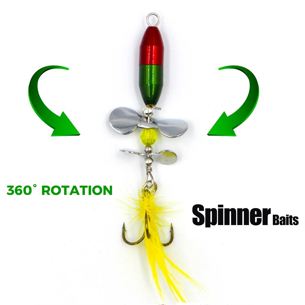 FLYSAND-señuelo de pesca giratorio con lentejuelas, cebo Wobbler de 10g/7cm con aparejos de pesca de plumas para lubina, trucha, perca, Lucio - imagen 5