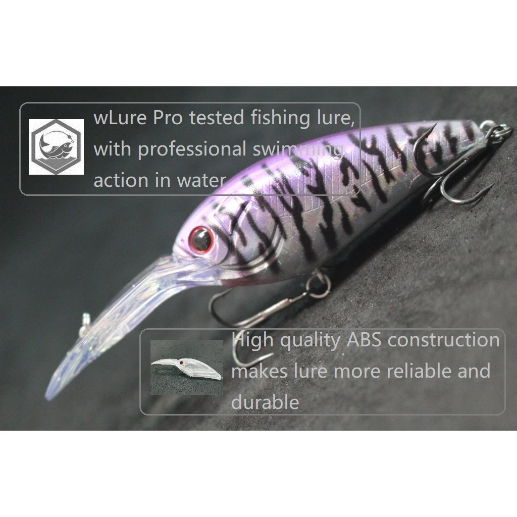 WLure Señuelo de pesca Crankbait 11 cm 24 g con Wobbler Deep Diver 3-4 metros oscilante apretado C914 - imagen 3