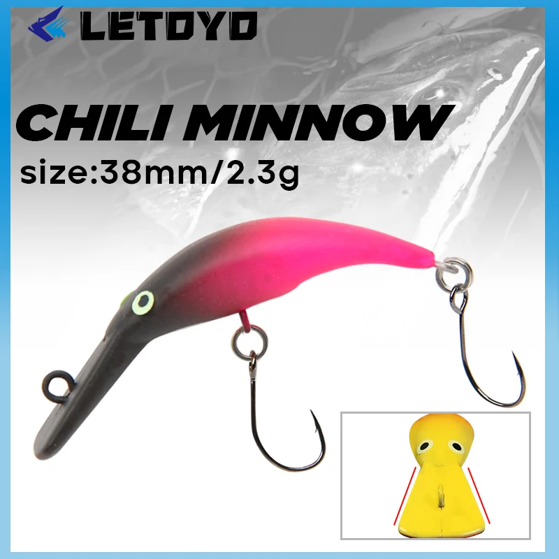 LETOYO 2,3gMini Chili Micro Minnow hundimiento Minnow cebo Artificial Crankbait señuelo Wobbler cebo duro lubina trucha pesca manivela señuelo