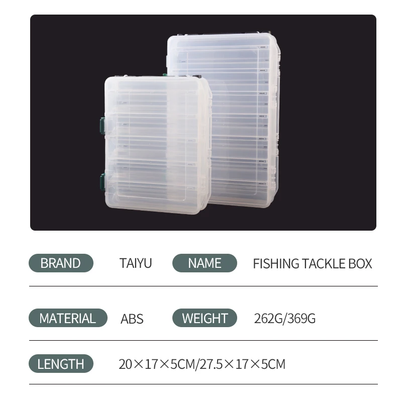 Caja de aparejos de pesca TAIYU de doble cara con 14/10 compartimentos para señuelo de pesca en el mar, accesorios de gancho, caja de almacenamiento de espacio extragrande - imagen 2