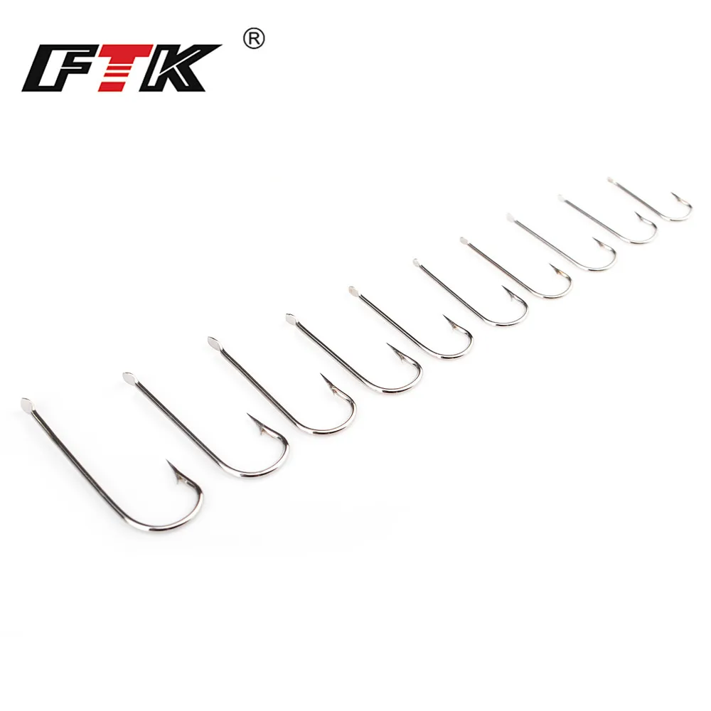 FTK-Anillo de pesca plano de mango largo, Iseni Marushi de acero rico en carbono, 100 Uds., anzuelo de Anguila con púas de doble respaldo para accesorios de pesca - imagen 4