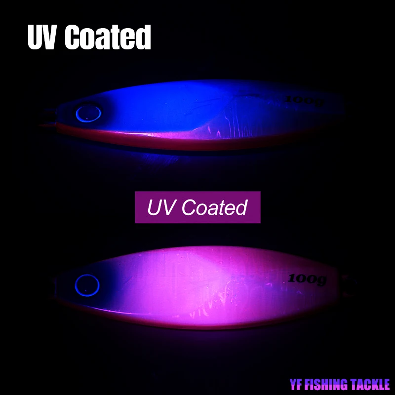 Señuelo de JIGGING lento UV SHORE, superficie holográfica reflectante, anzuelo afilado, cebo de pesca para Orilla y barco, plantilla de METAL que se hunde - imagen 2