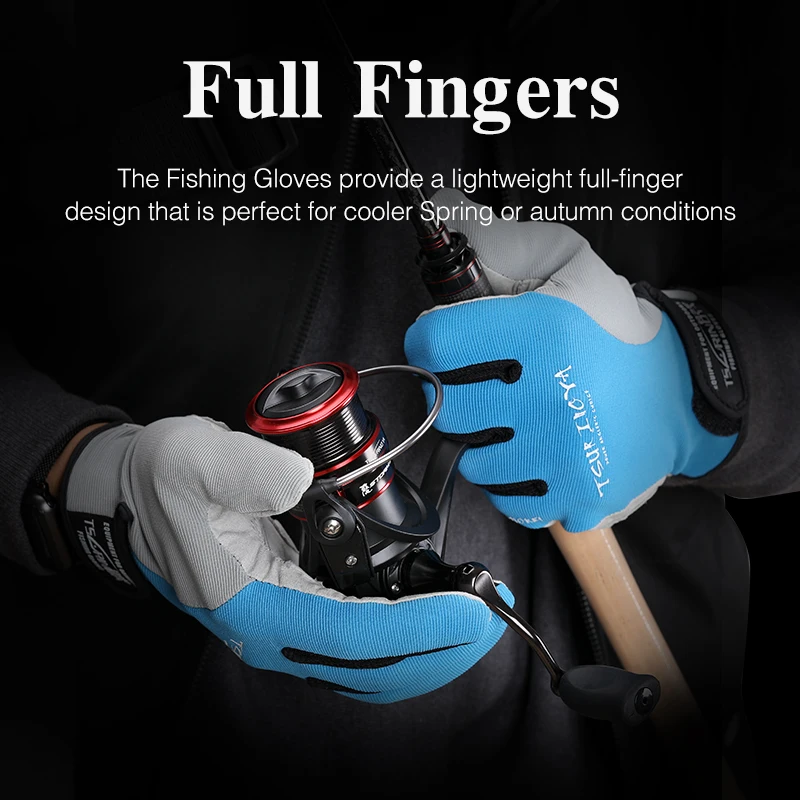 TSURINOYA-guantes de pesca con dedos completos, manoplas protectoras de 3 dedos, para primavera y otoño, para deporte, pesca, ciclismo, escalada y Fitness - imagen 4
