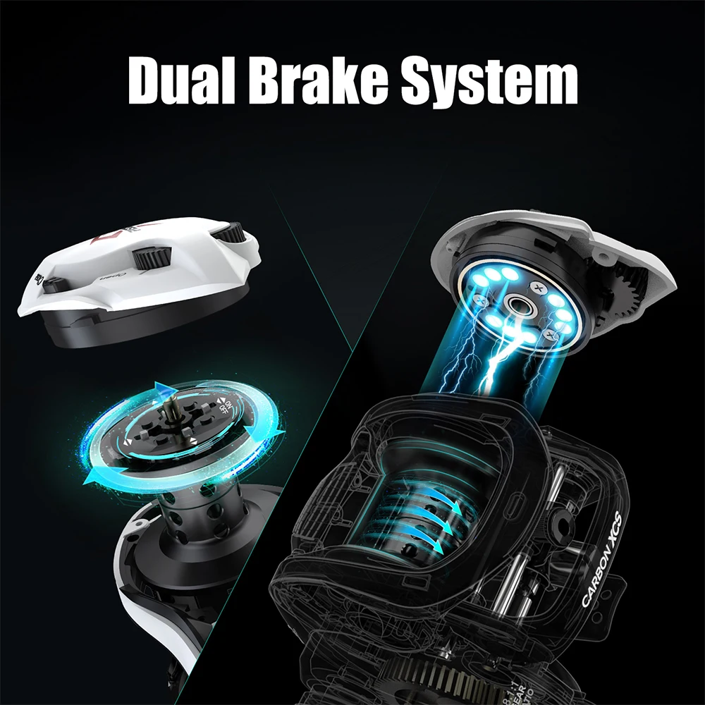 Piscifun-carrete de Baitcasting XCS de carbono, 8KG, arrastre máximo, 7 + 1 rodamientos, relaciones de engranaje 8,1: 1, marco de carbono, carrete de pesca de agua dulce y salada - imagen 2