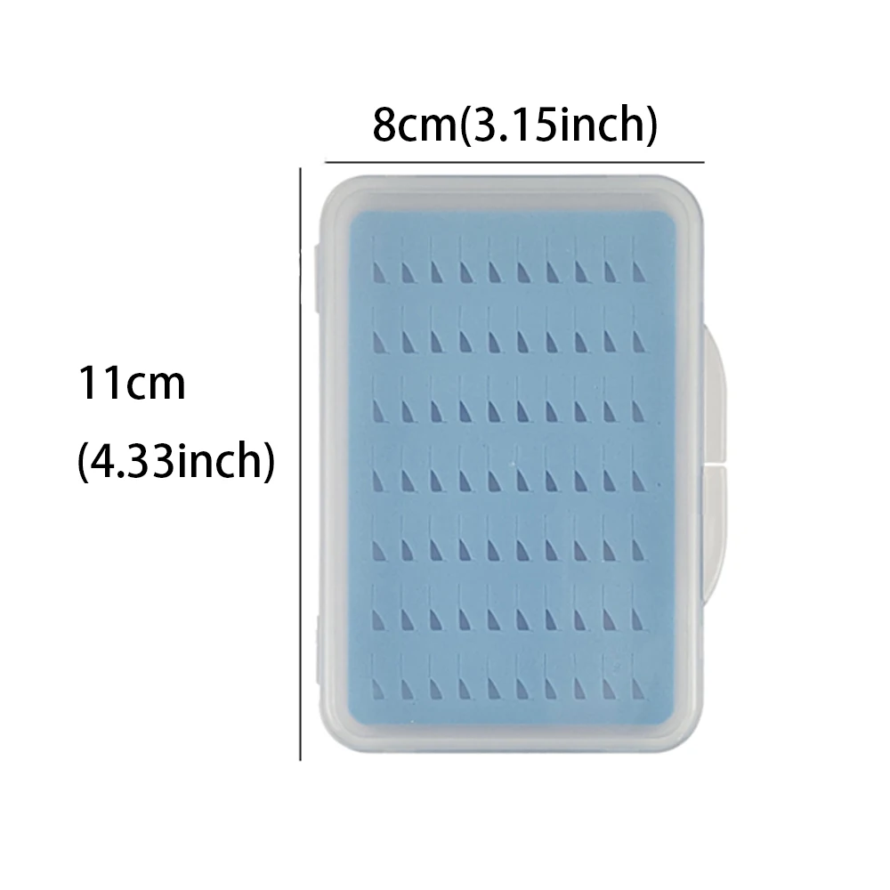Caja de pesca con mosca delgada transparente transparente Aventik con almacenamiento de aparejos de pesca de espuma azul - imagen 5