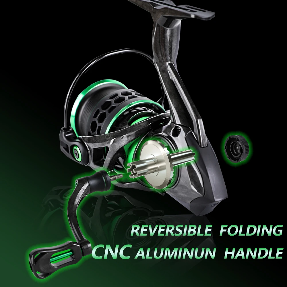 Carrete giratorio ultraligero MIFINE CARBON TECH GT 151G 5,1: 1/4,8:1 8KG arrastre máximo carrete de pesca en hielo ligero pesca de trucha de calamar - imagen 4