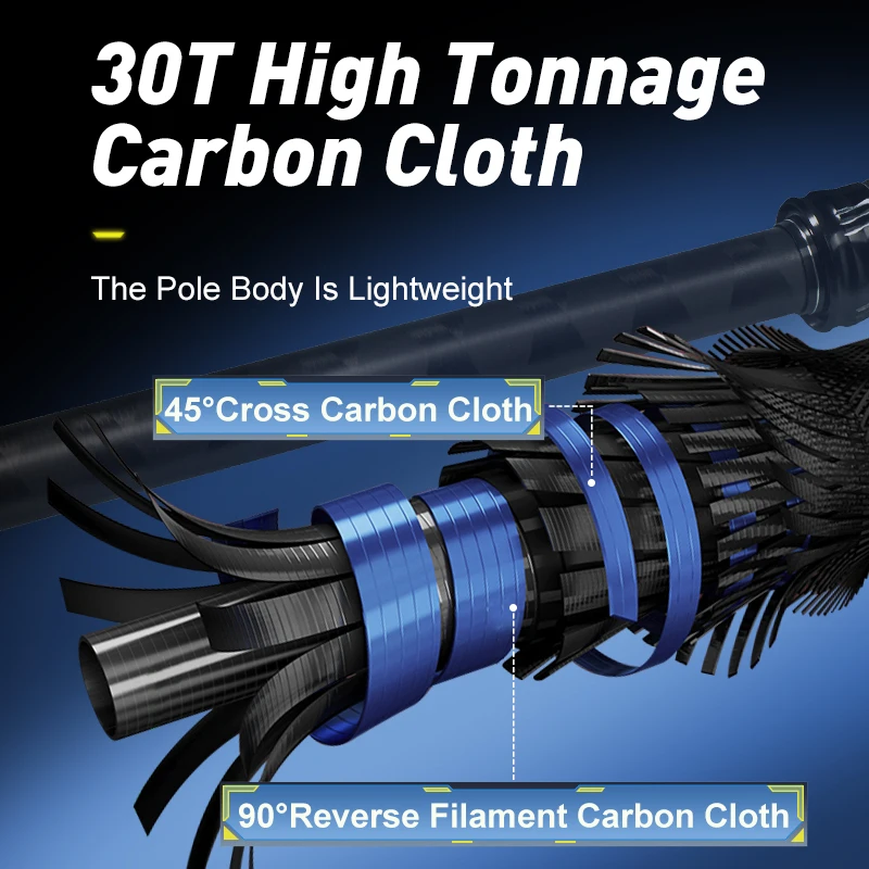 Hunthouse-caña de pescar de fibra de carbono para lubina, señuelo giratorio de 3m, 227g, peso de 20-80g, 30T, guía Fuji, para aparejos de lubina - imagen 5