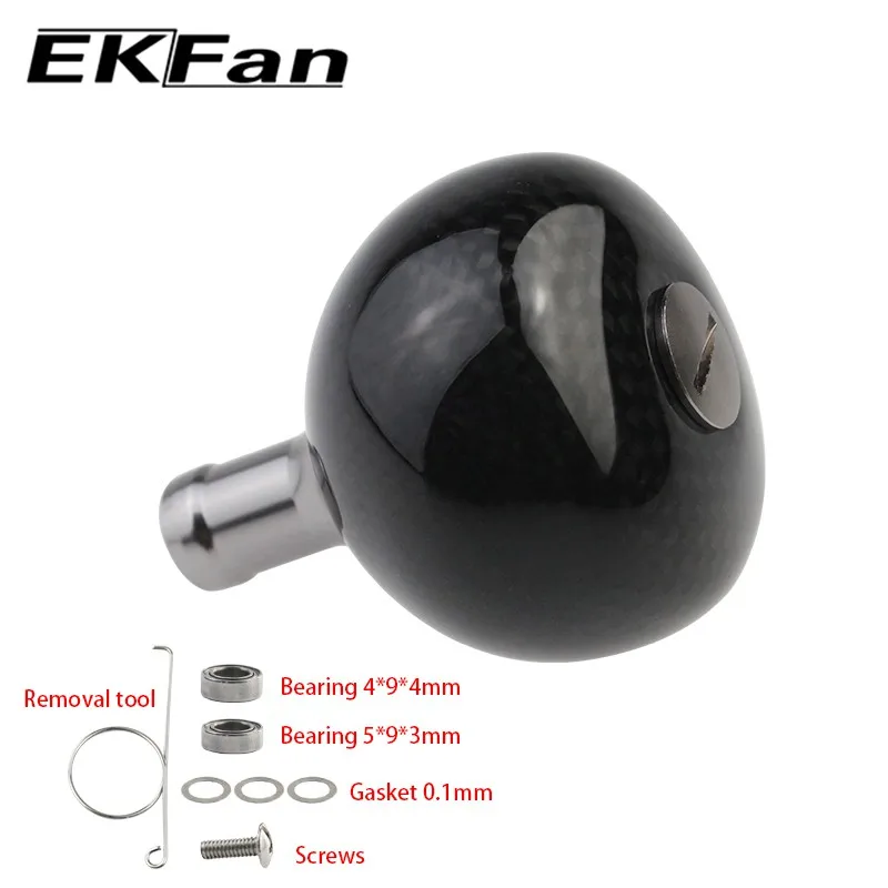 EKFan, alta calidad, 38MM/45MM/48MM, mango de carrete de pesca de fibra de carbono, perillas para SHI Bait Casting, carretes giratorios, aparejos de pesca - imagen 5