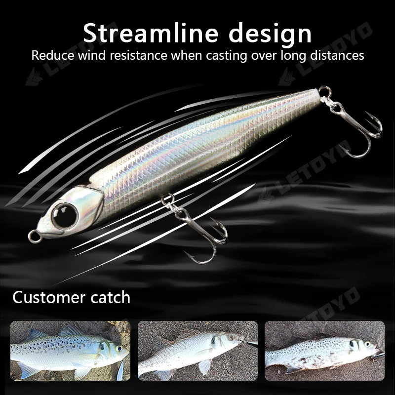 LETOYO-lápiz que se hunde, 17g, 12g-3,5g, cebo Artificial, cebos duros, señuelos para lubina y trucha, Wobblers para Lucio, señuelo de pesca giratorio - imagen 5