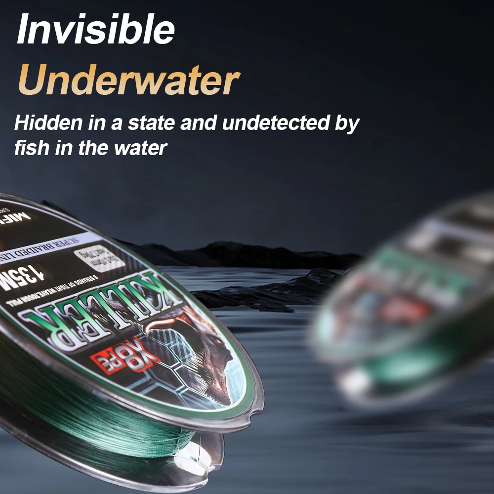 MIFINE KILLER X8 línea de pesca mejorada 135M 15LB-56LB trenzada súper fuerte 8 hebras multifilamento PE línea accesorios de alambre de carpa - imagen 5