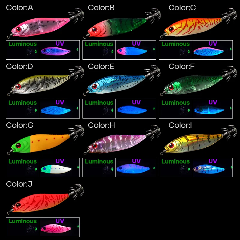 LETOYO 50mm/55mm cebo de calamar UV plantilla de calamar EGING cebo Artificial para Webfoot pulpo egi señuelo señuelo de pesca de sepia - imagen 3