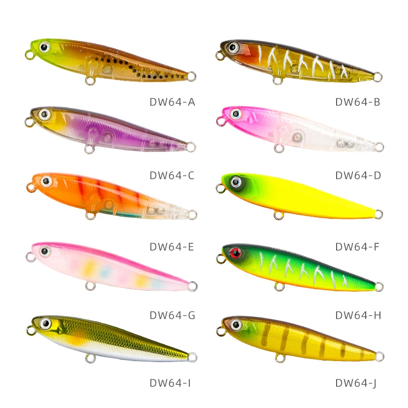 TSURINOYA-señuelo de pesca de superficie de Río, lápiz Topwater 60F, 60mm, 3,1g, cebo de juego de trucha, cebos duros de finura, cebos falsos - imagen 3