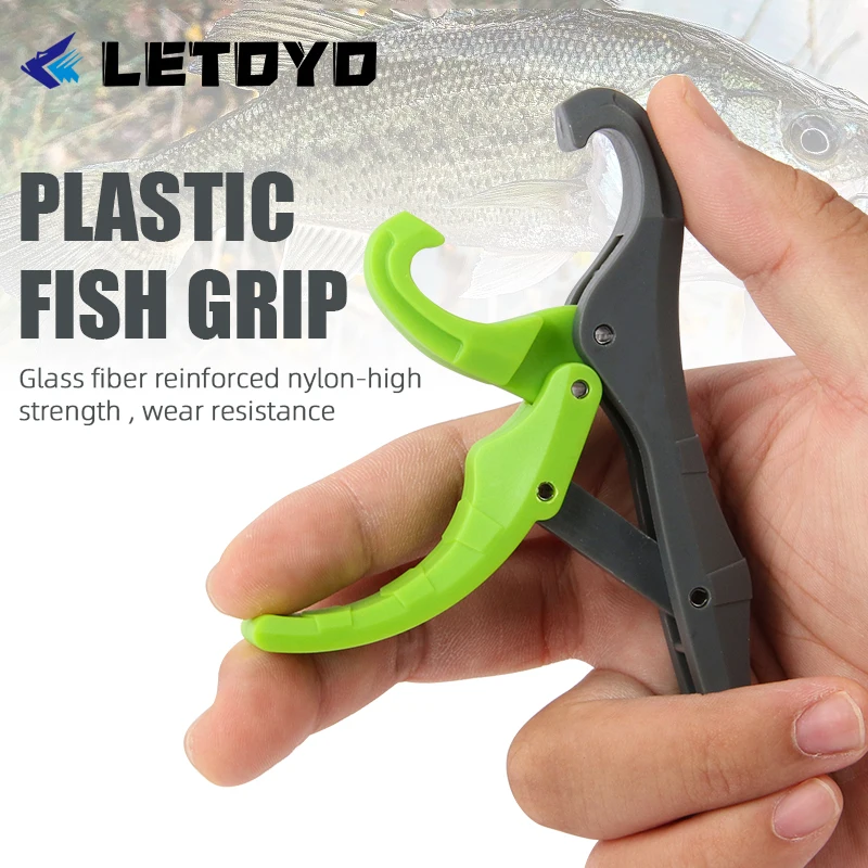 LETOYO 160mm 125mm pinza de pesca de lubina y trucha 2 colores soporte de labio de pescado para peces pequeños alicates de plástico accesorios de pesca
