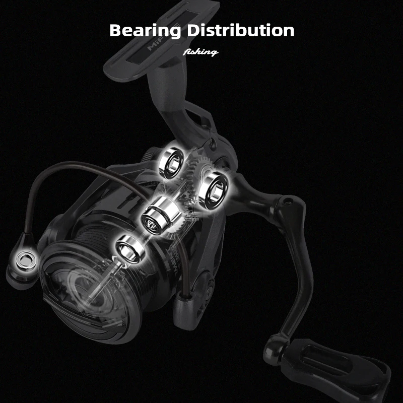 Carrete de pesca MIFINE TOURMENT, arrastre máximo de 8 kg, serie 800-4000, 5,1:1, agua salada, agua dulce, 6 + 1BB, rueda de lubina - imagen 4