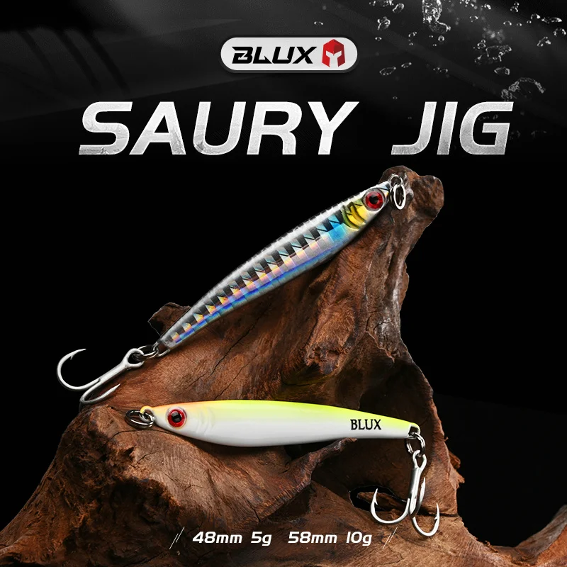 BLUX-señuelo de pesca de agua salada, Mini SAURY, cuchara de Jigging, plantilla de Metal fundido largo, Micro cebo de plomo, aparejos artificiales de lubina de caballa, 5g, 10g - imagen 4