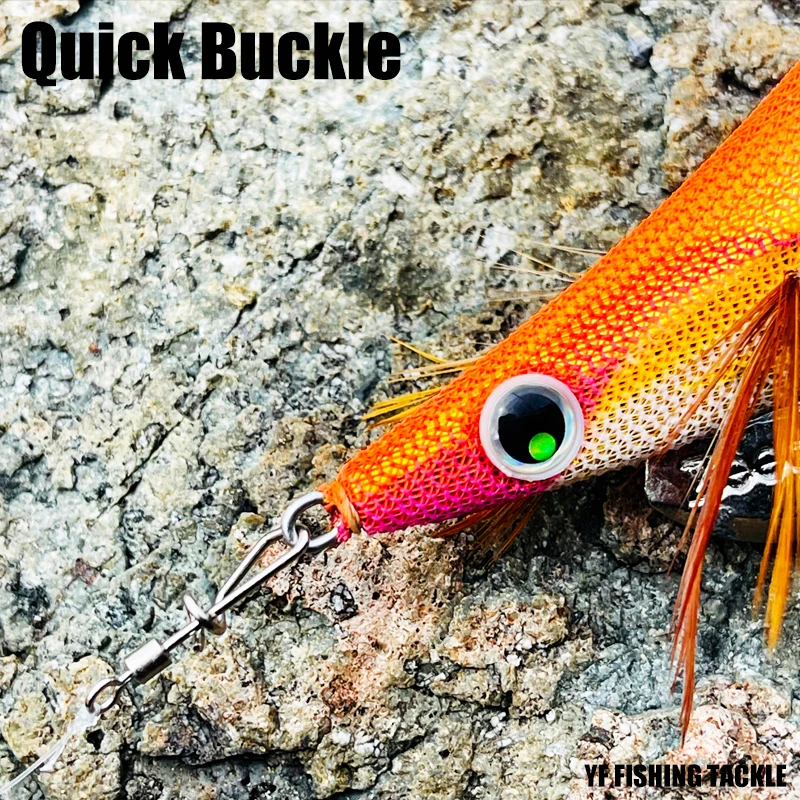 Hebilla rápida para SUQID JIGS, cuña de madera BAIT, giratorios y snapas, fácil montaje y desmontaje, fuerte tensión, acero inoxidable 304, 20 piezas - imagen 3