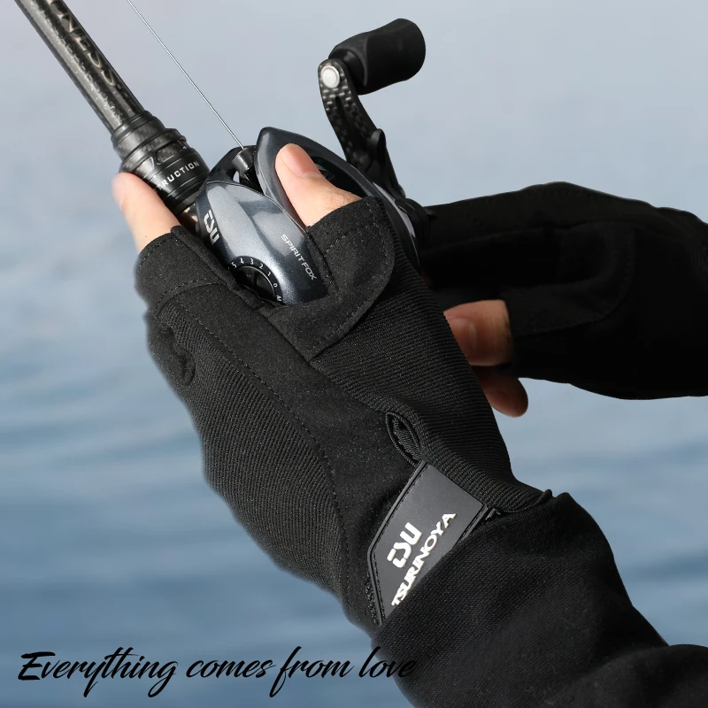 TSURINOYA Guantes de Pesca Medio Dedo – Protección Solar Antideslizante - imagen 3