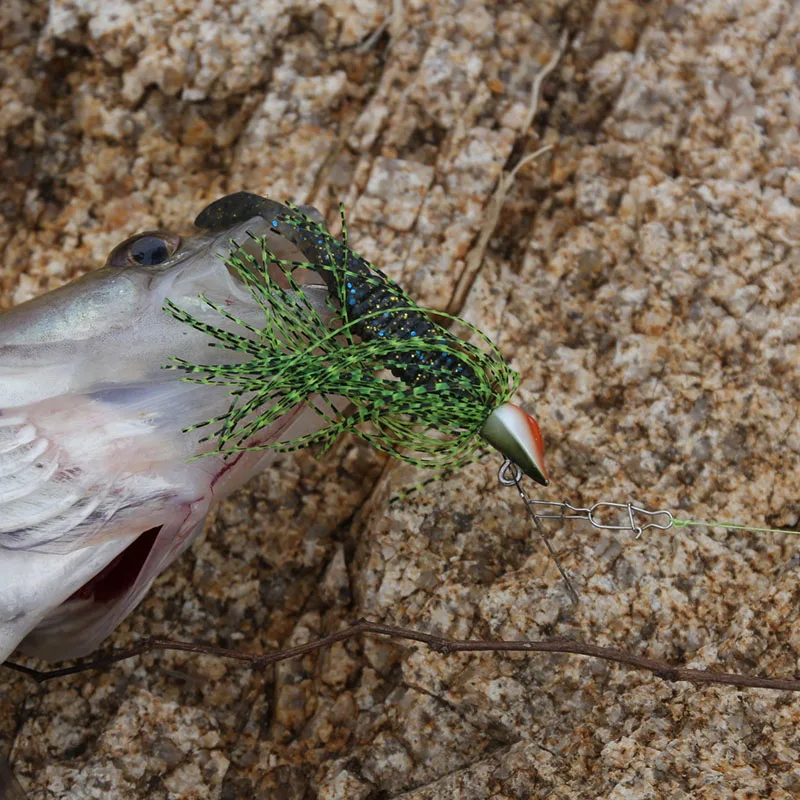 TSURINOYA Chatterbait-plantillas con cuchillas, 11g, 14g, plantillas vibratorias, señuelo de pesca, ganchos de aparejo de goma, juego de lubina, Buzzbaits, plantilla, aparejos de remolque - imagen 5