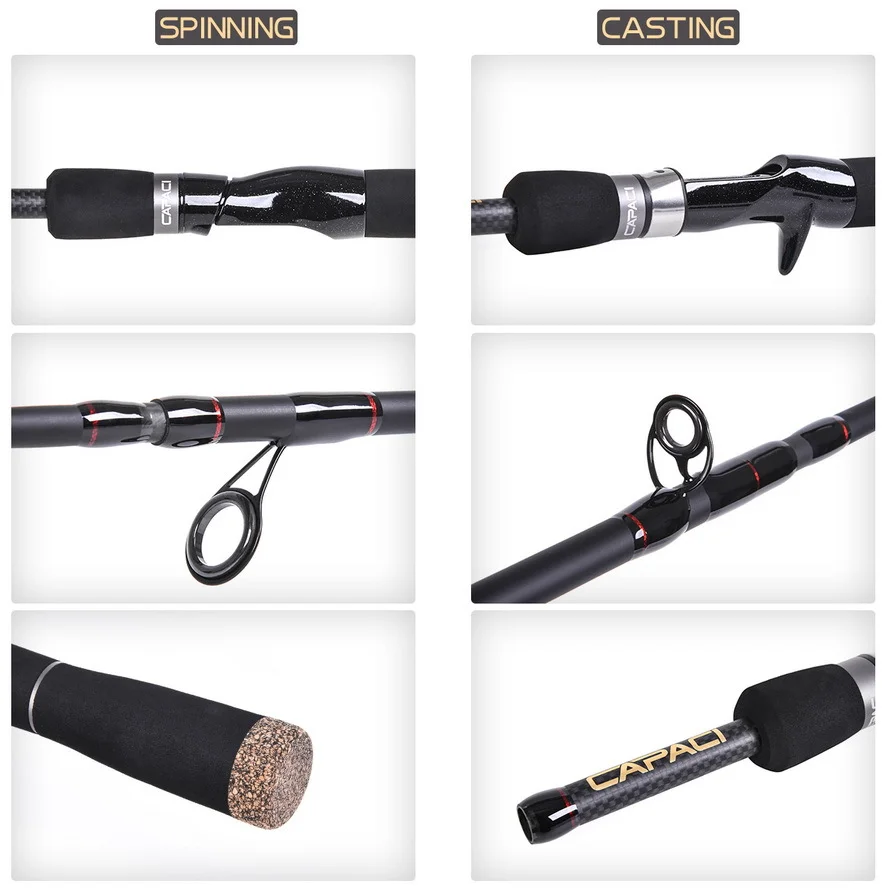 GOTURE Fishing Pole Carbon Fiber Spinning/Casting Fishing Rod 6-7Sections Fishing Rods for River Lake Reservoir Pond Stream - imagen 4