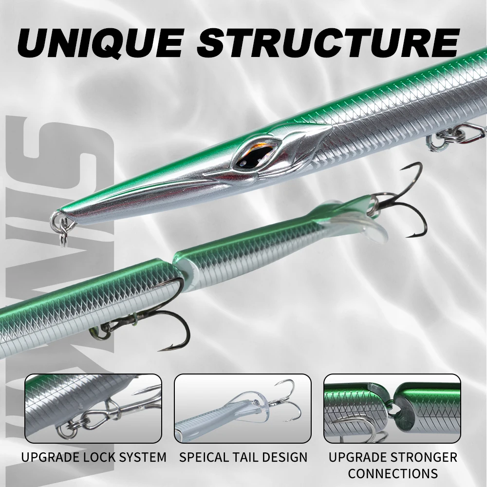 Hunthouse Jointed Pencil 180 – Señuelo articulado aguja para lubina - imagen 3