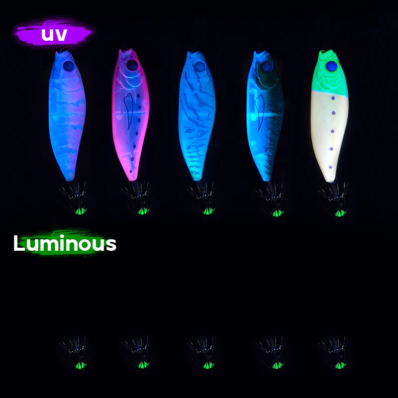 LETOYO 50mm/55mm cebo de calamar UV plantilla de calamar EGING cebo Artificial para Webfoot pulpo egi señuelo señuelo de pesca de sepia - imagen 4