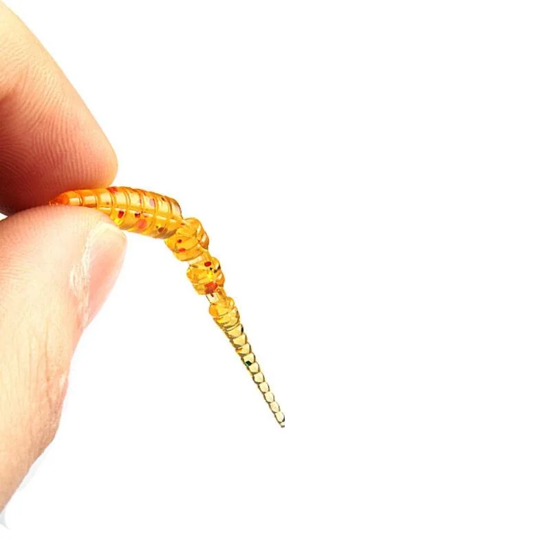 Señuelo de plástico suave para pesca, cebo de silicona, cabeza de gusano, perca, Lucio, trucha, agua dulce, 50 piezas - imagen 2