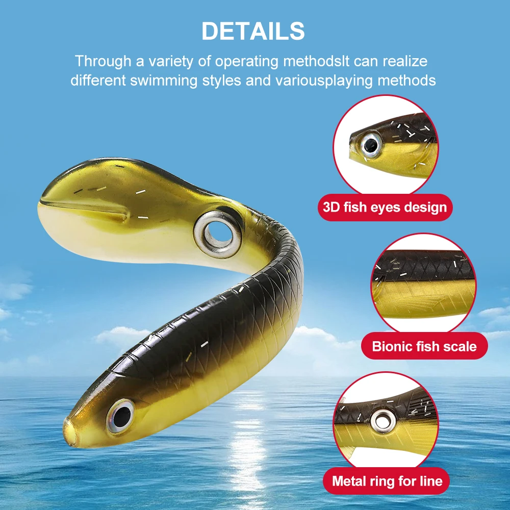 KESFISHING-señuelo biónico de silicona para Pesca, cebo Artificial de 10cm y 6g, simulación de Pesca - imagen 5