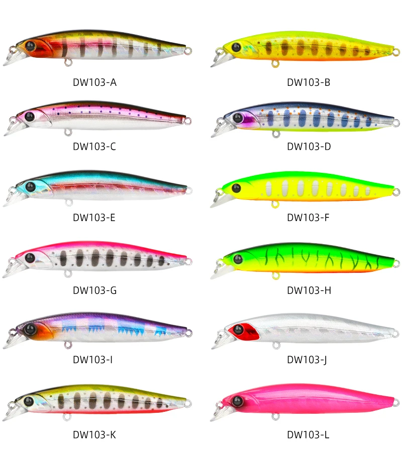 TSURINOYA 90SS pececillo de hundimiento lento 90mm 10,8g DW103 70-80cm corredor poco profundo Jerkbait Lucio lubina perca cebo señuelo de pesca - imagen 3