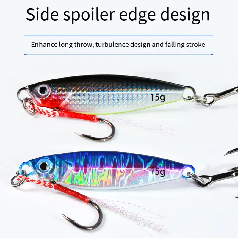 Cuchara de plantilla fundida de Metal, 7/10/15/20g, fundición a tierra, Jigging, pez, lubina, cebo Artificial, aparejos, SwimBait, señuelo de pesca, cebo suave - imagen 5