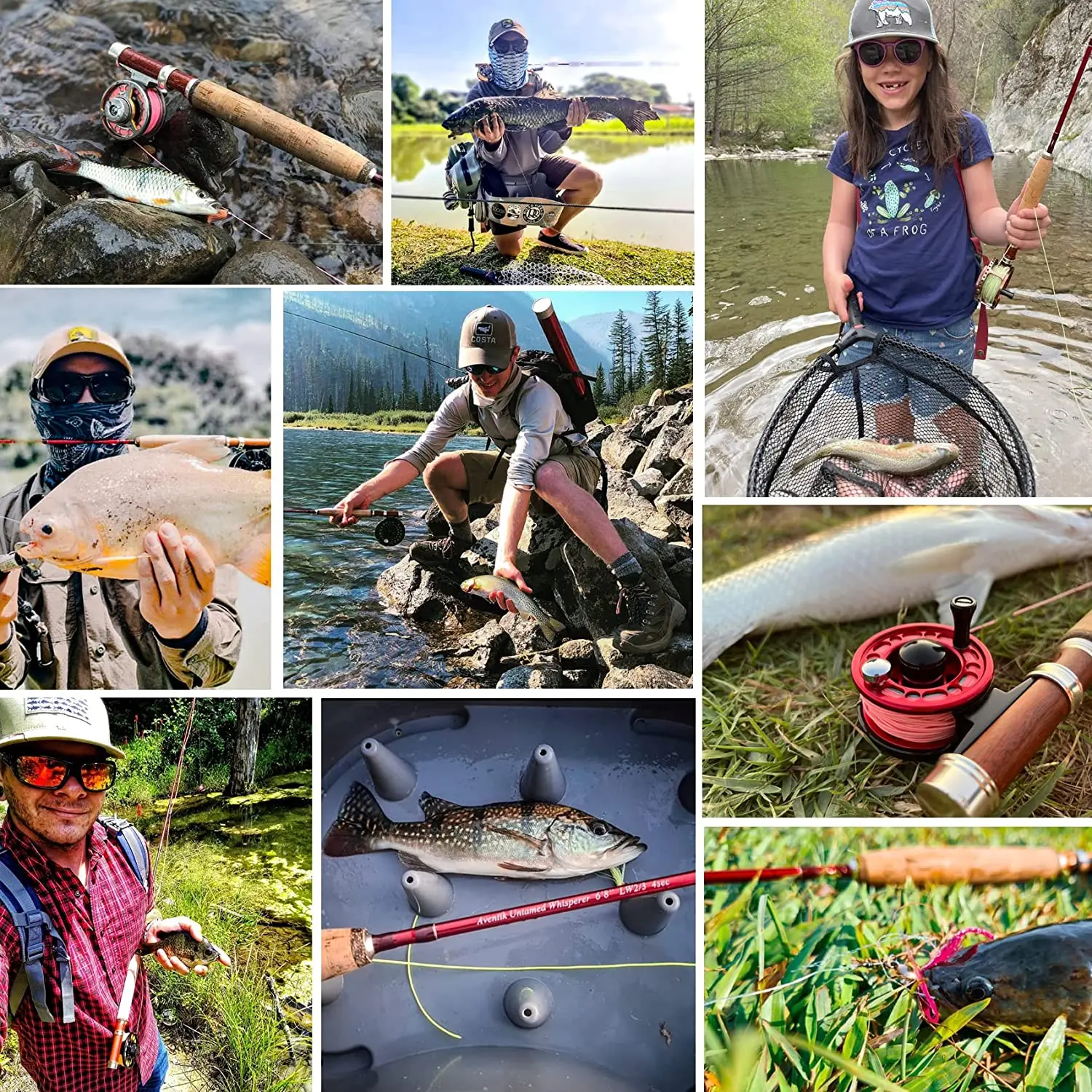 Aventik Ultra Light Fly Rods 6’1” LW0/1 6'8'' LW2/3 7'6'' LW3/4 Fly Fishing Rod - imagen 2