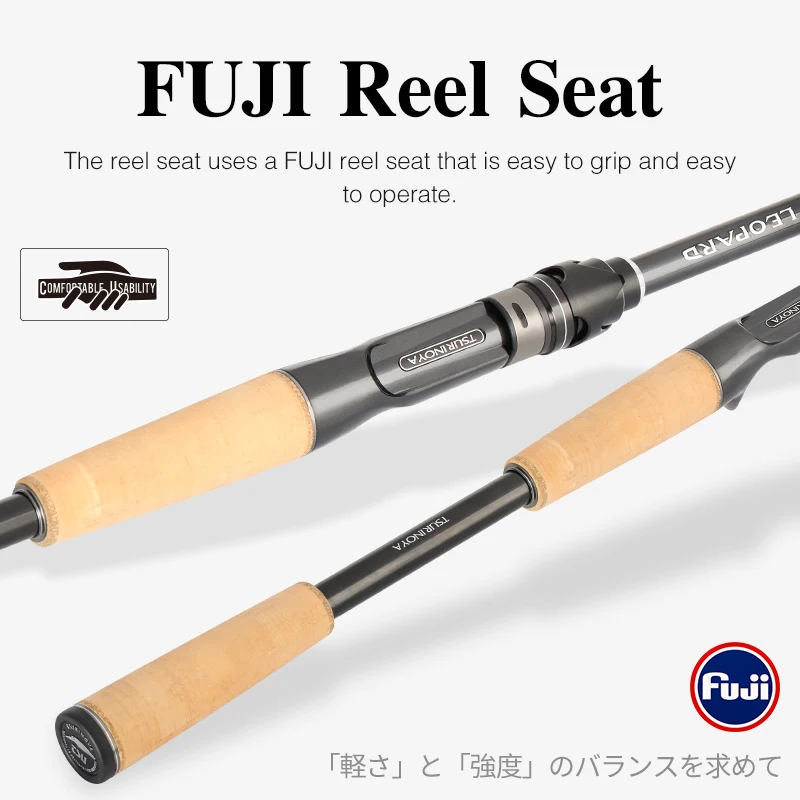 TSURINOYA-caña de pescar con cabeza de serpiente, accesorios de leopardo FUJI, de carbono de acción rápida, carpa, Lucio, bagre, 2,28 m, 2,43 m - imagen 5