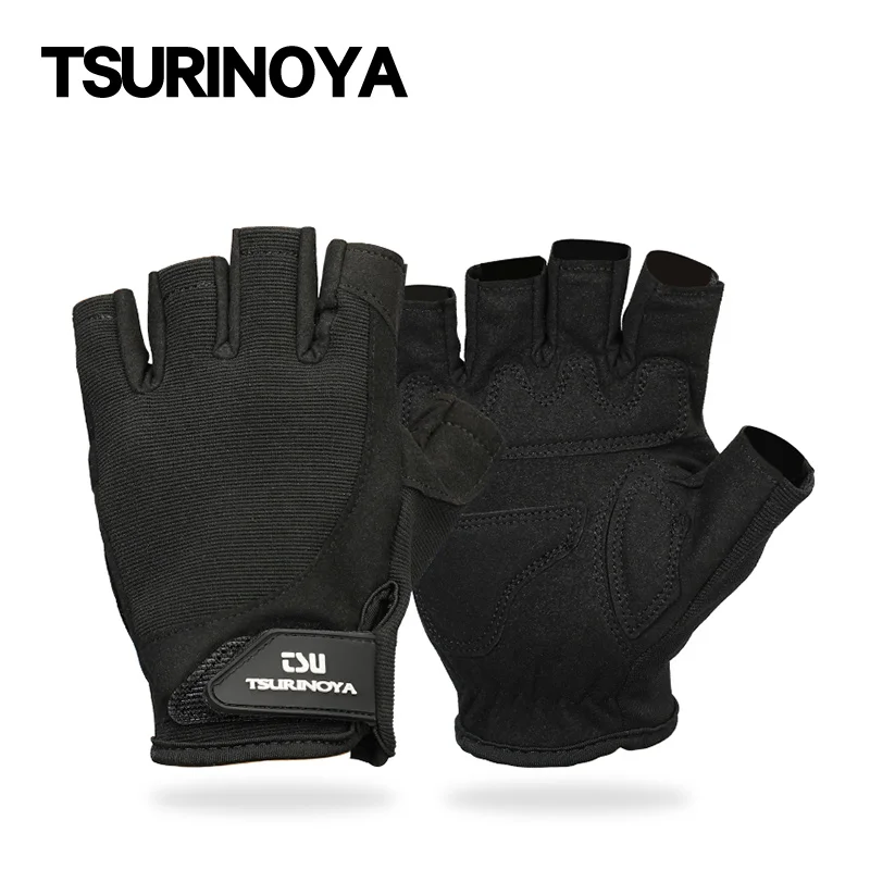 TSURINOYA Guantes de Pesca Medio Dedo – Protección Solar Antideslizante - imagen 2