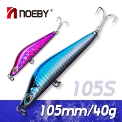 Noeby-señuelo de pesca con lápiz que se hunde, Jerkbait de fundición larga, Wobblers artificiales, cebo duro, aparejos de pesca de agua salada, 105mm, 40g