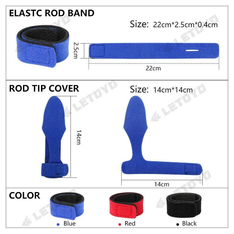 LETOYO 2/4/10 piezas soporte de caña de pescar grueso y firme, Correa con tapas para proteger la punta de la caña, herramienta de pesca giratoria, artículos de aparejos, - imagen 3