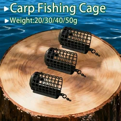 Jaula fuerte para cebo de carpa que atrae peces, redonda negra con tapa, varios tamaños (2-4 piezas) – Herramienta esencial y práctica para pescar