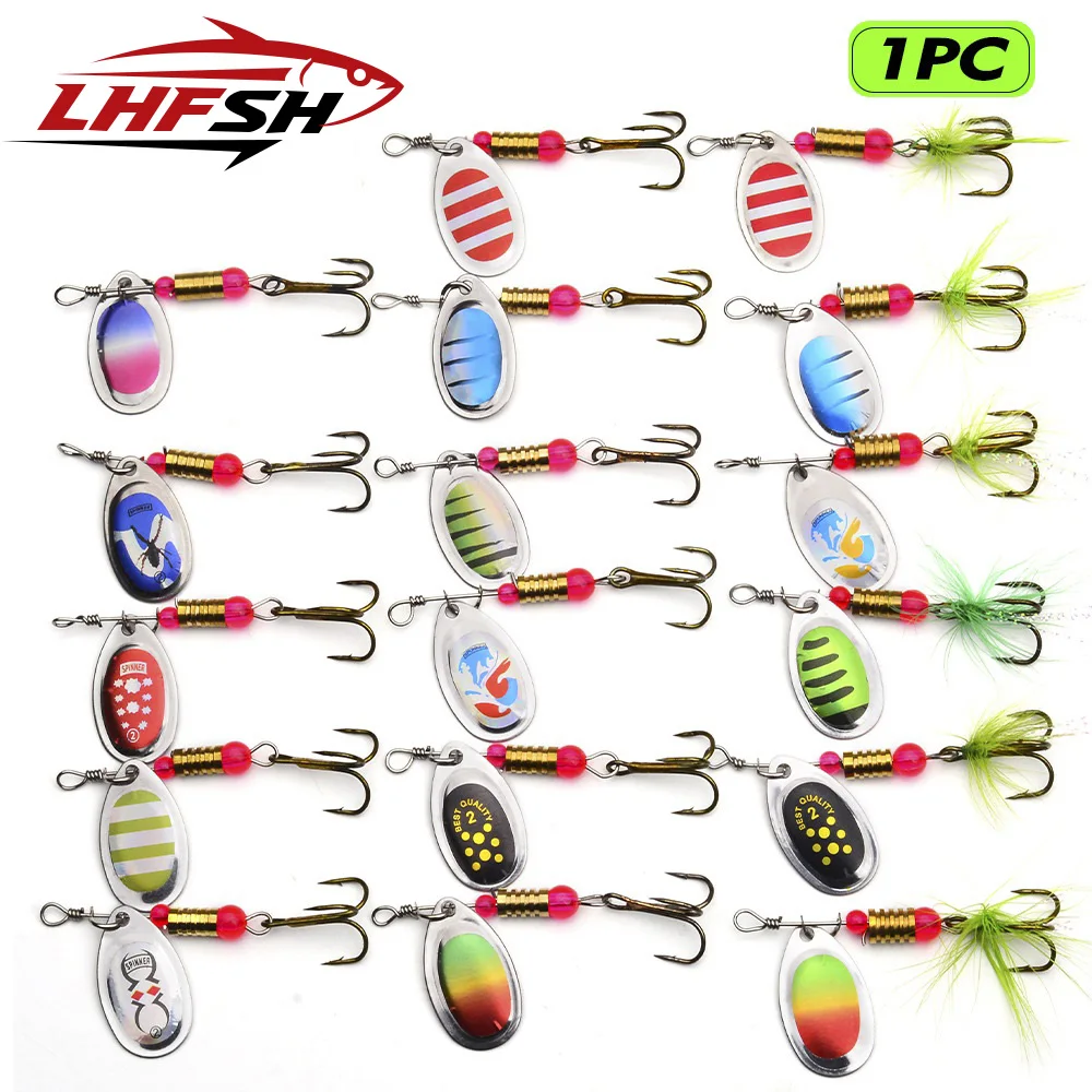 Cucharas giratorias metálicas para pesca de lubina, lucio y trucha - imagen 2