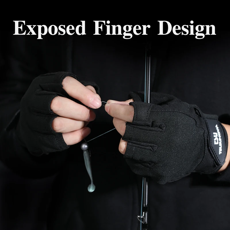 TSURINOYA Guantes de Pesca Medio Dedo – Protección Solar Antideslizante - imagen 5