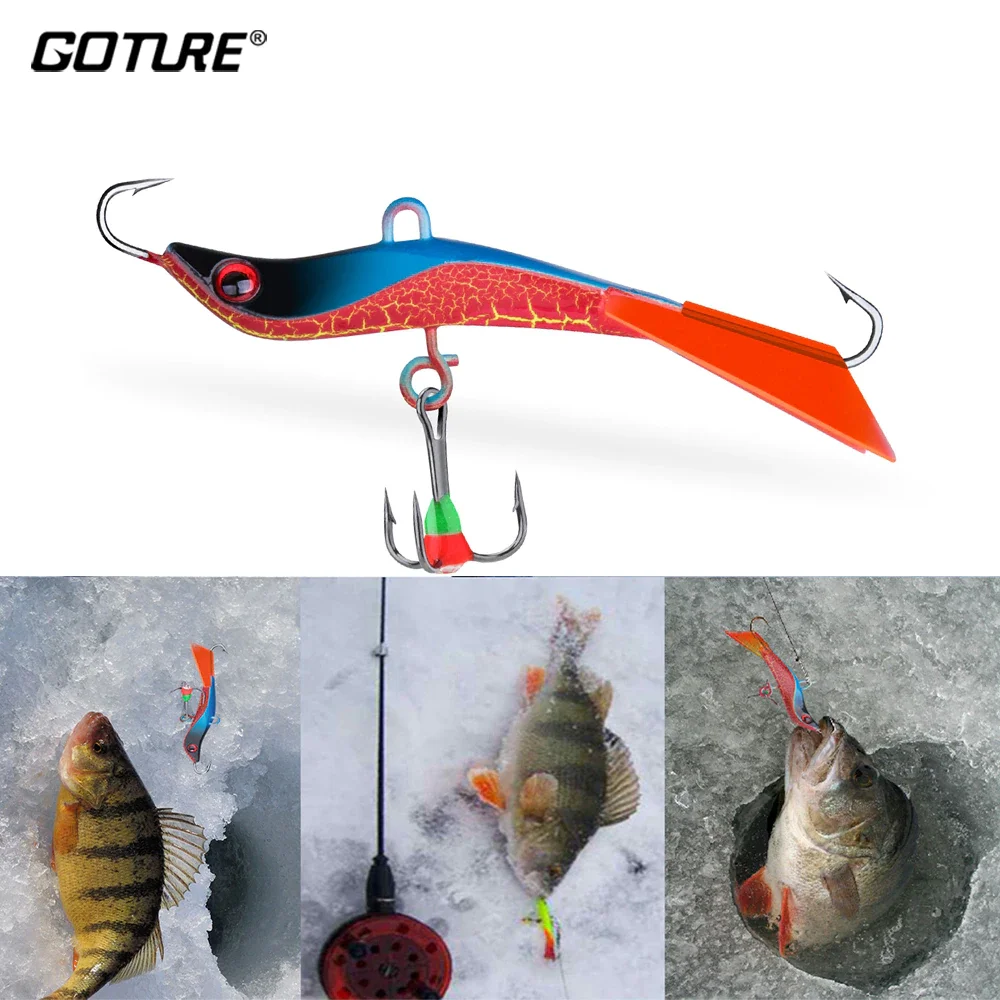 Goture-señuelo de pesca en hielo para invierno, 3D balancín de ojos, cebo duro Jigging, cebo de pesca equilibrado, entrega rápida de varios tamaños - imagen 5