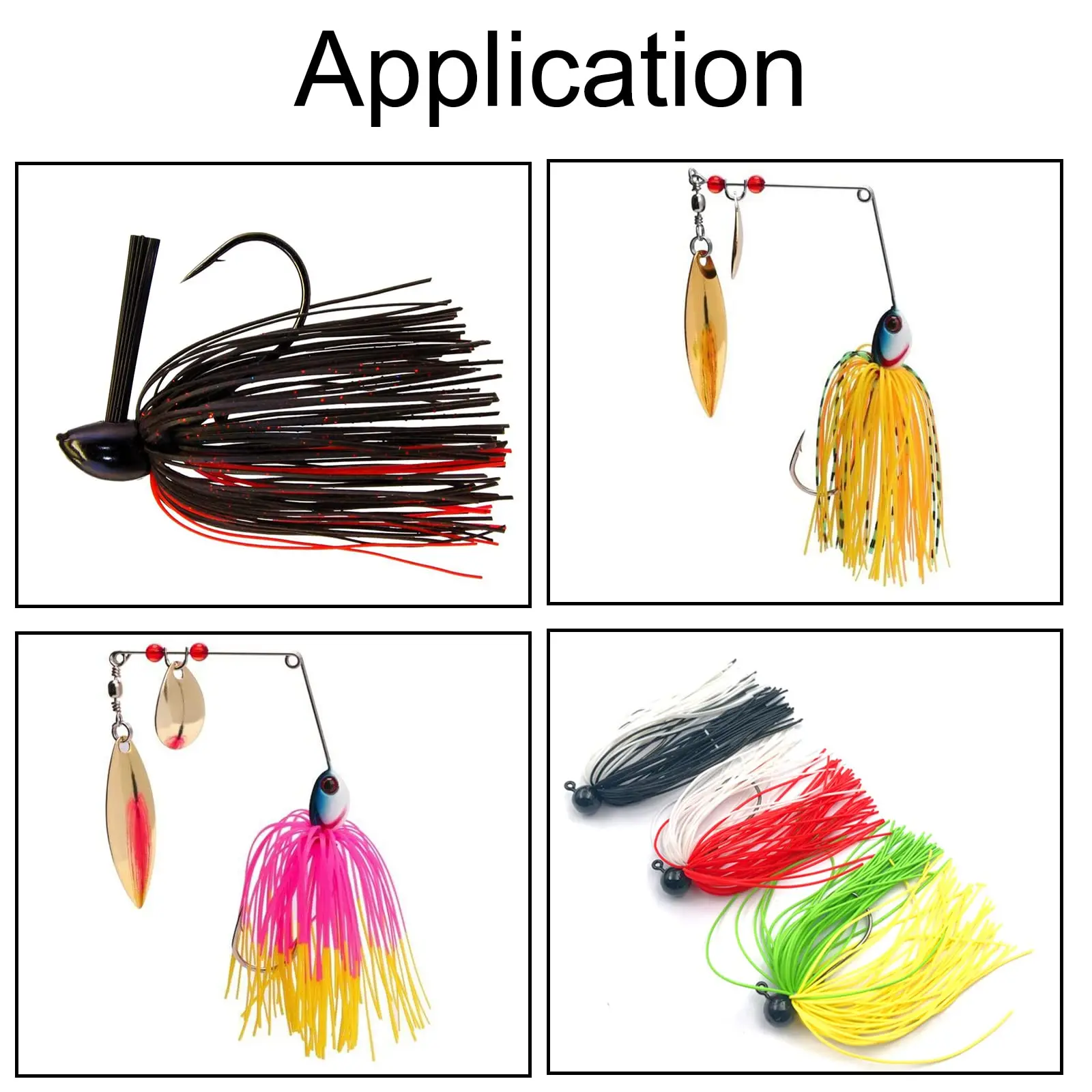 Falda de silicona para Spinnerbaits y Buzzbaits – colores variados - imagen 3