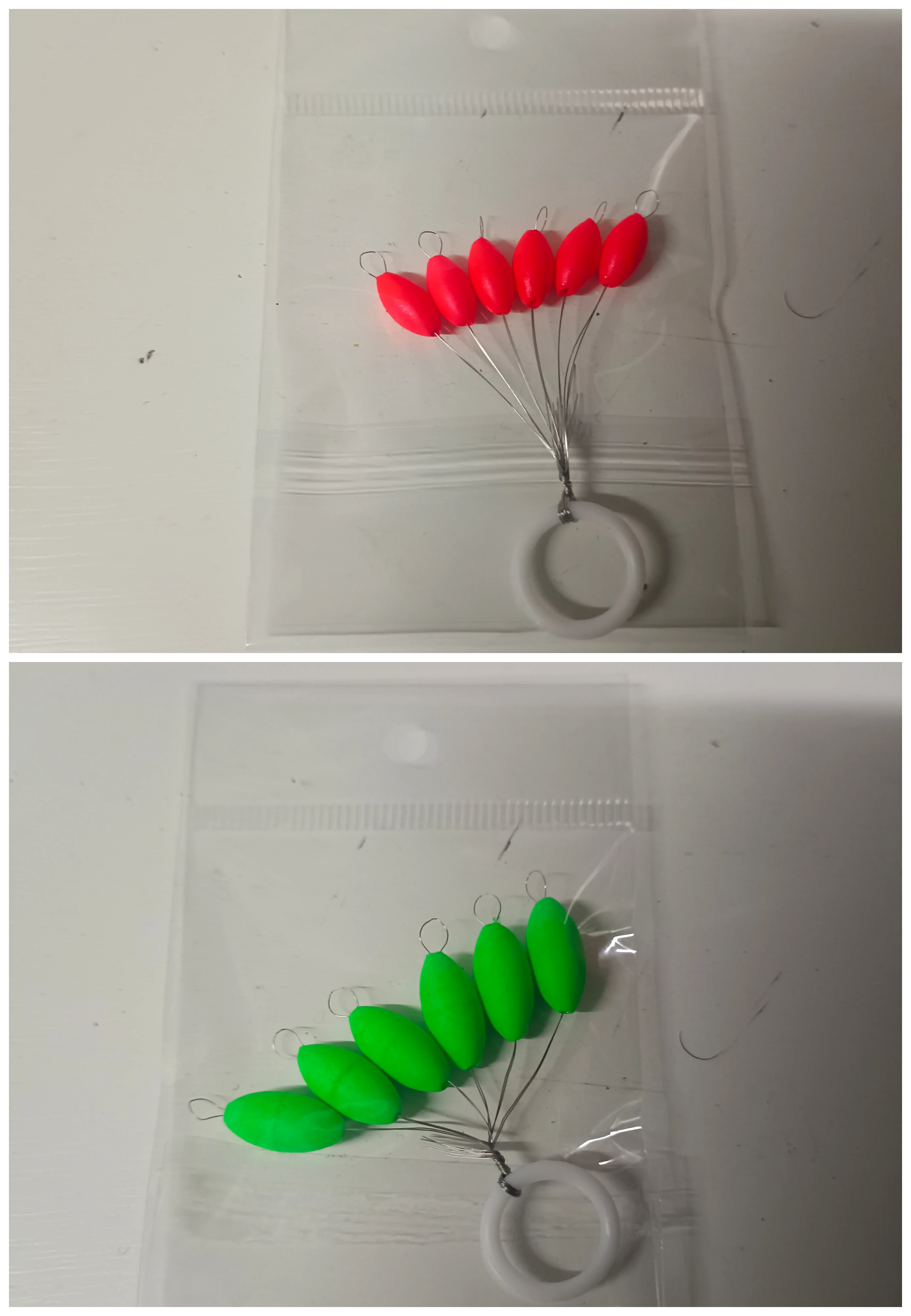 6 Flotantes Cebo del Oriente diferente medidas .Tope de silicona .Surfcasting competicion