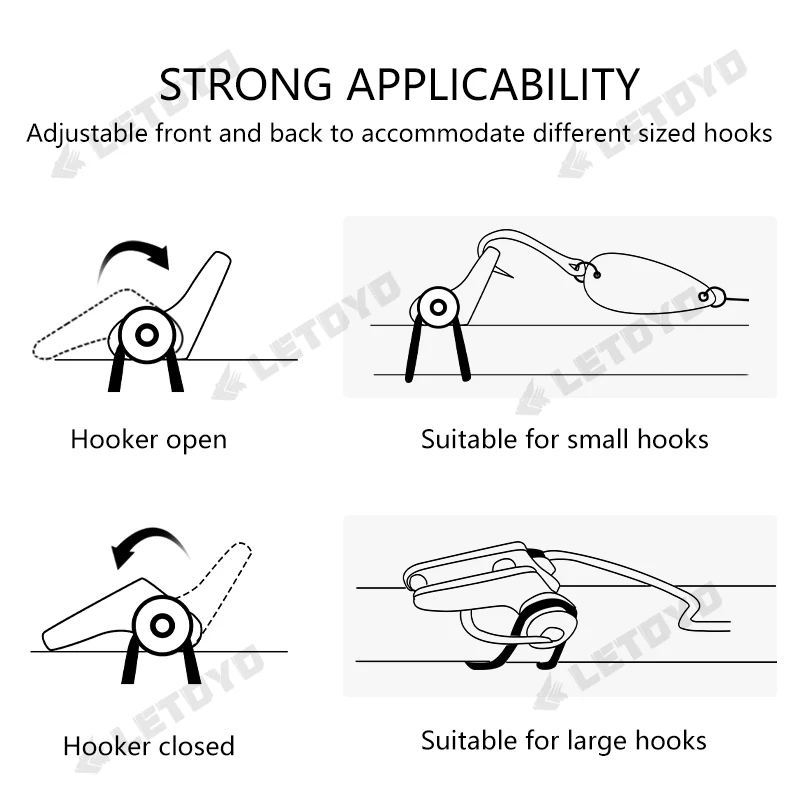 LETOYO-anzuelo de pesca de 10-30 piezas, soporte para caña de pescar, colgador de cebo, accesorios portátiles, señuelo fijo, anzuelos de plantilla - imagen 4