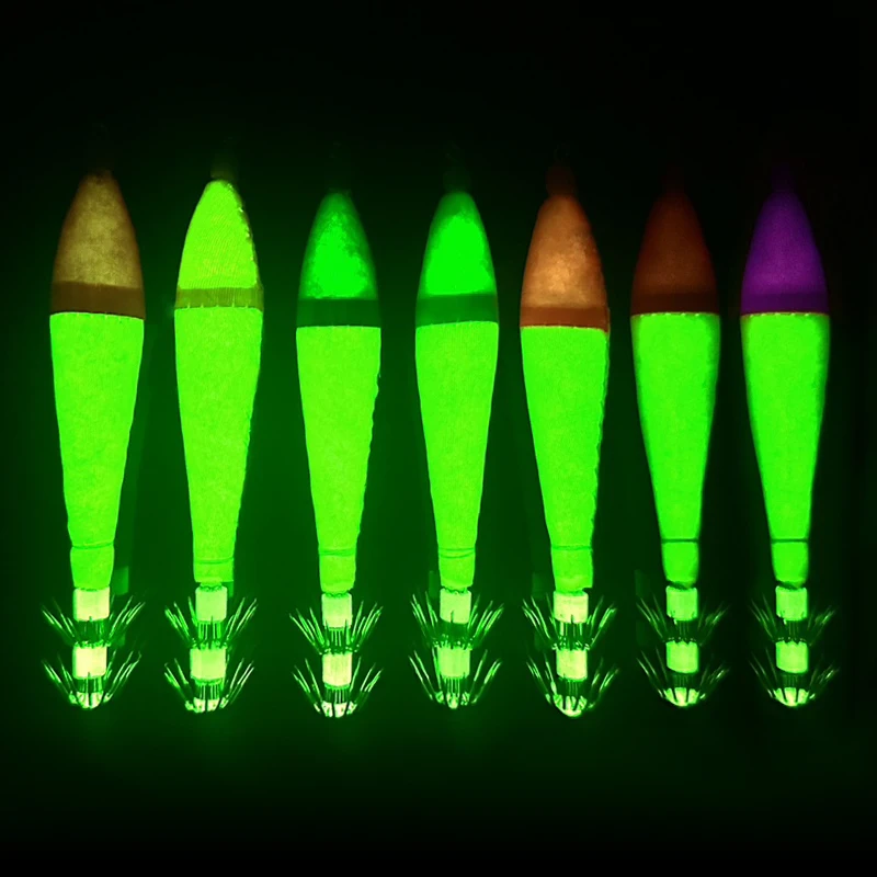 LETOYO 5 piezas 1,5 # -4.0 #   Cebo de calamar luminoso, cebo artificial, plantilla de calamar flotante para sepia, webfoot, pulpo, Señuelos de pesca de mar - imagen 3