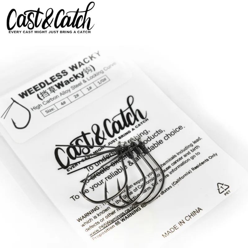 Nuevo Cast & Catch 4 Uds hierba loca sin malezas bloqueo gancho loco anzuelo anticolgante anzuelo de lubina señuelo de pesca anzuelo de cebo suave anzuelo - imagen 4