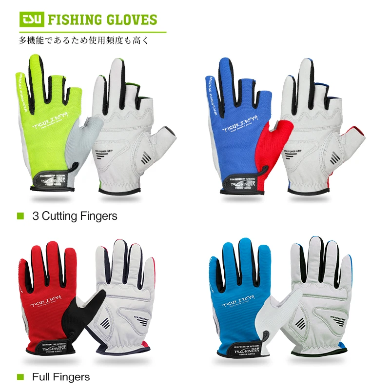 TSURINOYA-guantes de pesca con dedos completos, manoplas protectoras de 3 dedos, para primavera y otoño, para deporte, pesca, ciclismo, escalada y Fitness - imagen 2