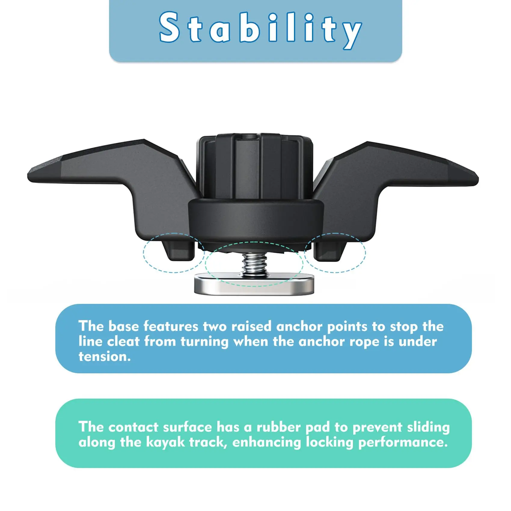 Taco de anclaje para Kayak Compatible con luz de pista para Kayak, soporte de polímero de servicio medio para Kayak, soporte de pista de perfil bajo para Kayak - imagen 3