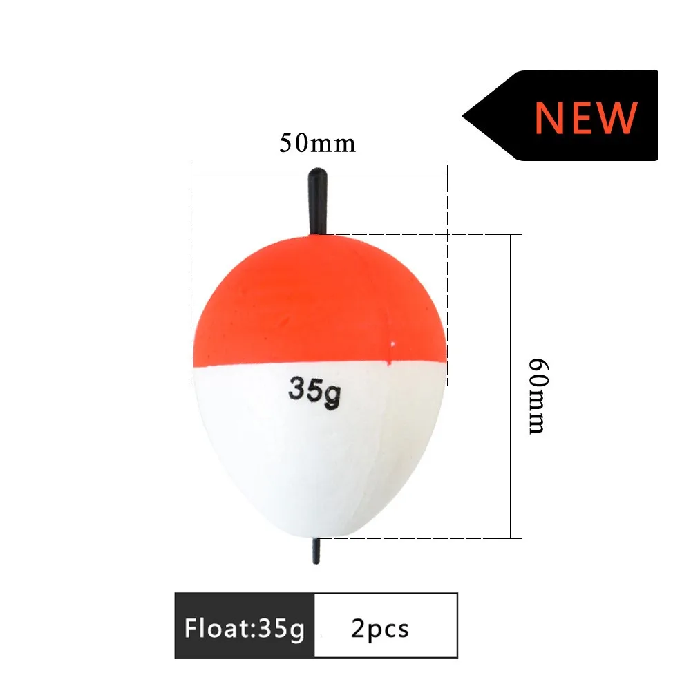 Sea.Yolo 2-10 Uds 13 tamaños 1-60g flotador de pesca flotante espuma EVA roja y blanca pesca en el mar Bobber accesorios de pesca - imagen 3