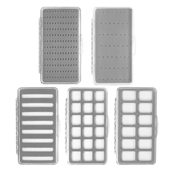 Caja para moscas Aventik ABS delgado transparente con inserto espuma