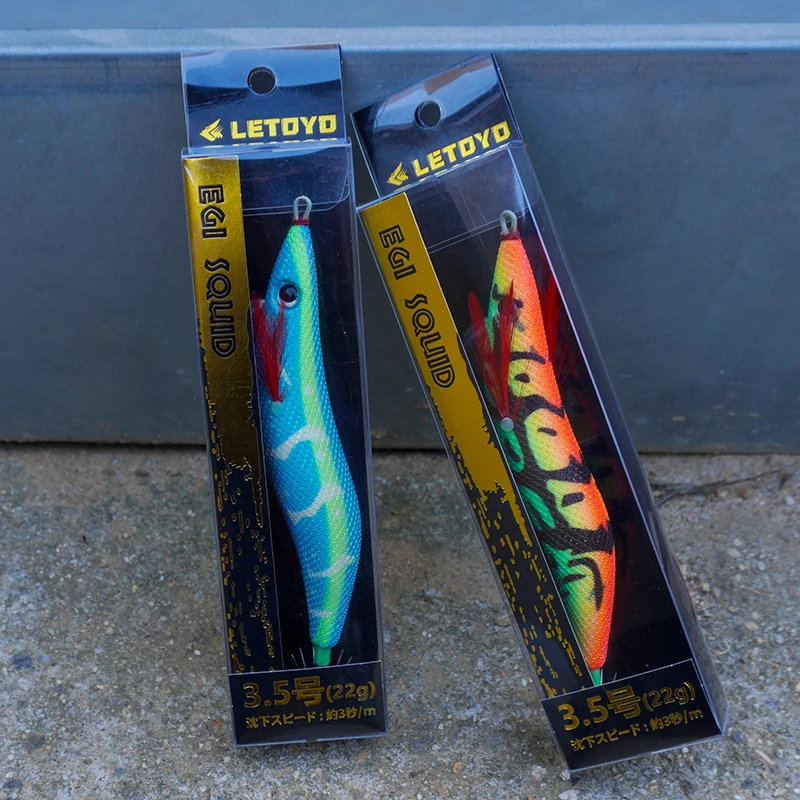 LETOYO-Plantilla de calamar de espuma sólida, señuelo de calamar luminoso Artificial, cebo de sepia, cebos de Pesca de Mar, 3,5 #140mm 22g - imagen 5