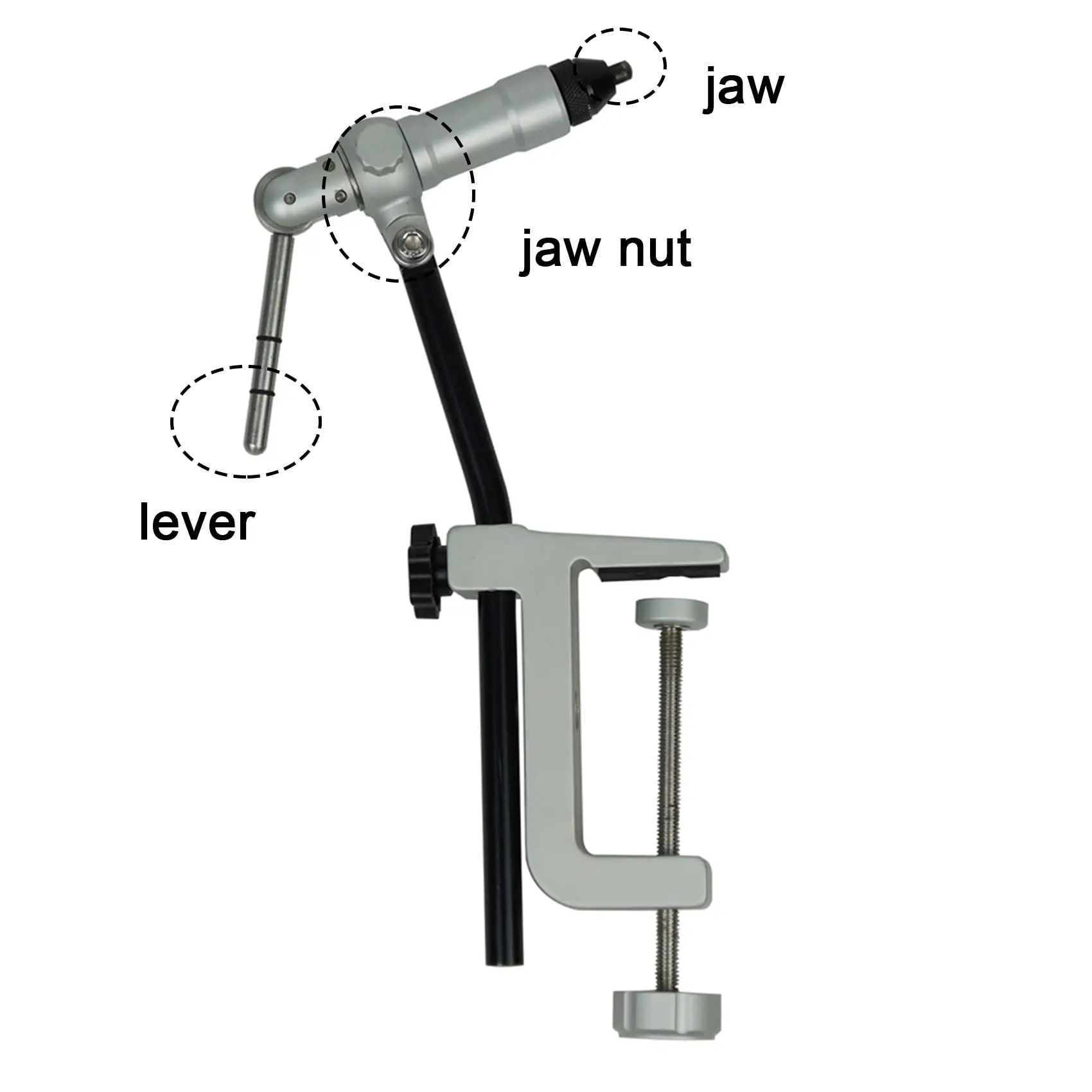 Tornillo de banco giratorio verdadero para atar moscas, Base de Pedestal para abrazadera, Base para viajes, profesionales, principiantes - imagen 2
