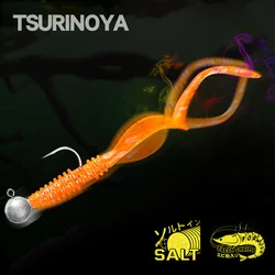 TSURINOYA Mad Wag Señuelo Suave Cola Rizada – Gusano para Lubina